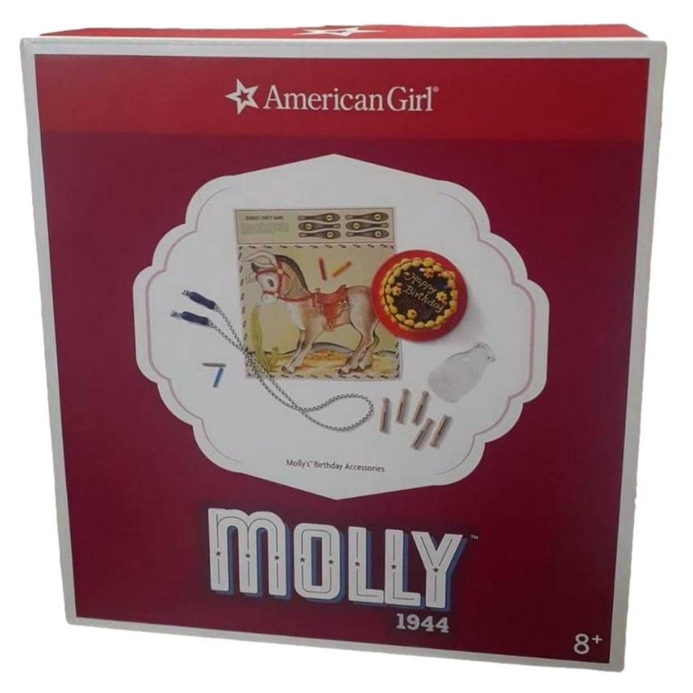 American Girl Accessories Molly's Birthday Party Set for 18" Doll Cake Games NEW - Picture 2 of 12